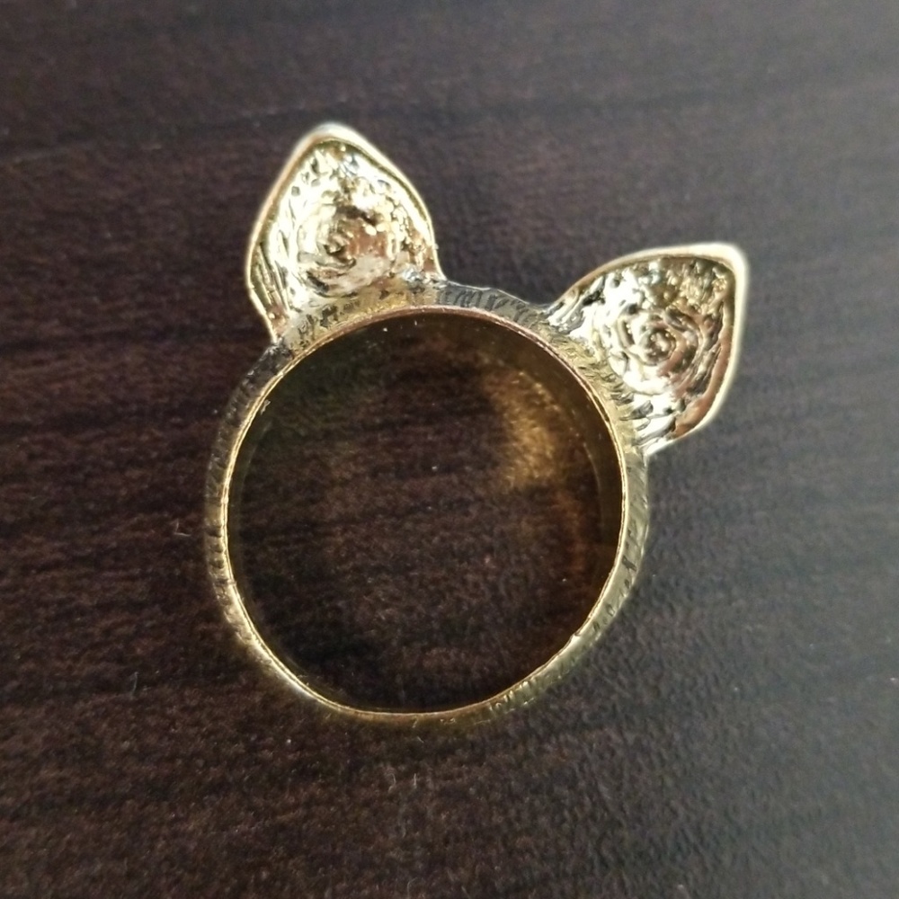 Cat Ears Ring in Gold (Size 8.5)